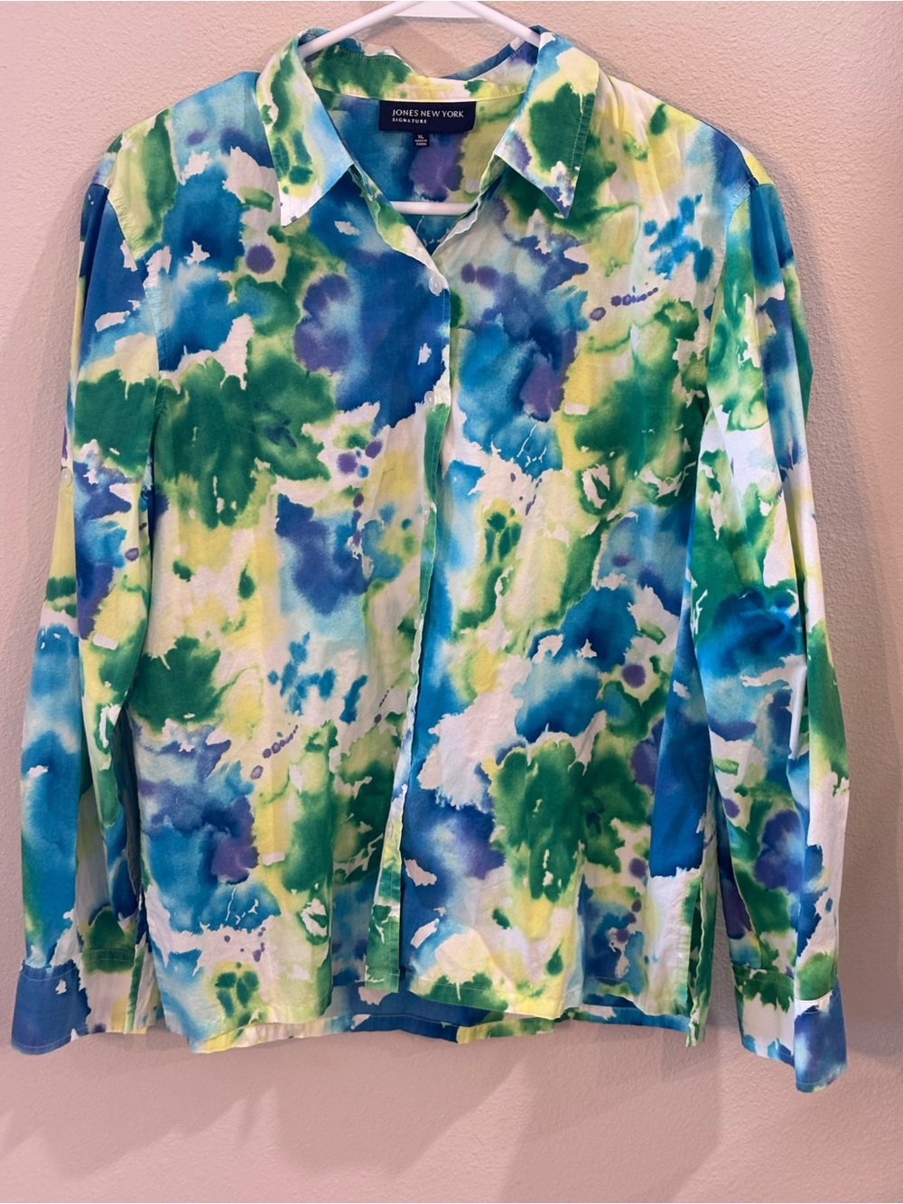 Jones New York Tie-Dye Button-Down Shirt, Women’s XL - Picture 2 of 13
